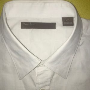 Perry Ellis Crisp White XXL bottom up SS Shirt